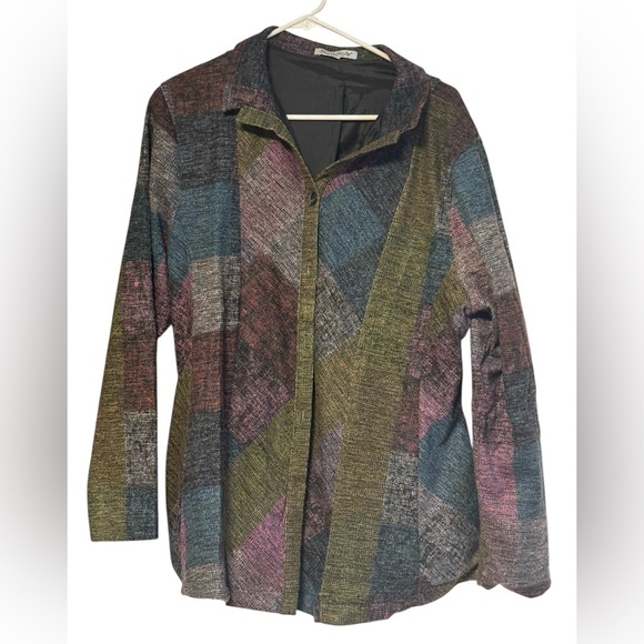 NorthStyle Tops - NorthStyle Patchwork Button Down Versatile Shacket SzL Multicolor New
